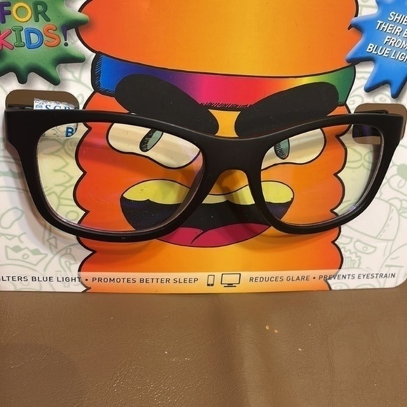 ICU eyewear blue light glasses kid black reduce glare prevents eye strain oval L - Picture 4 of 4